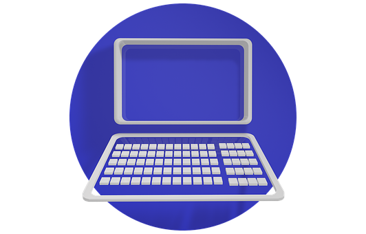 Laptop Icon Blue Background PNG image