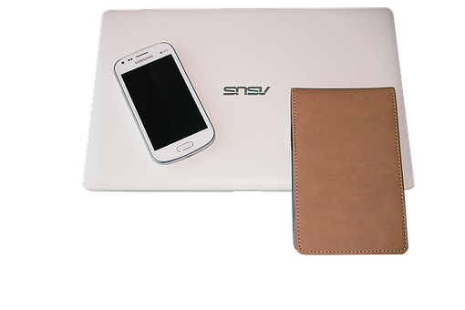 Laptop Smartphoneand Wallet Setup PNG image