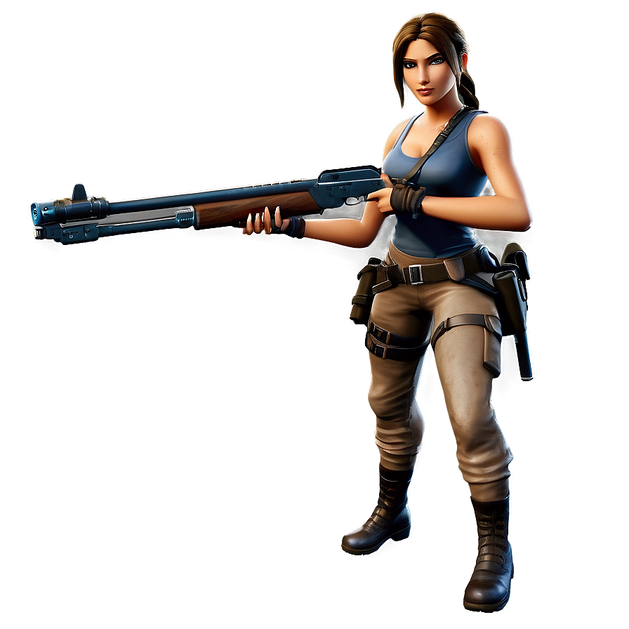 Lara Croft Fortnite Combat Outfit Png Yyi41 PNG image