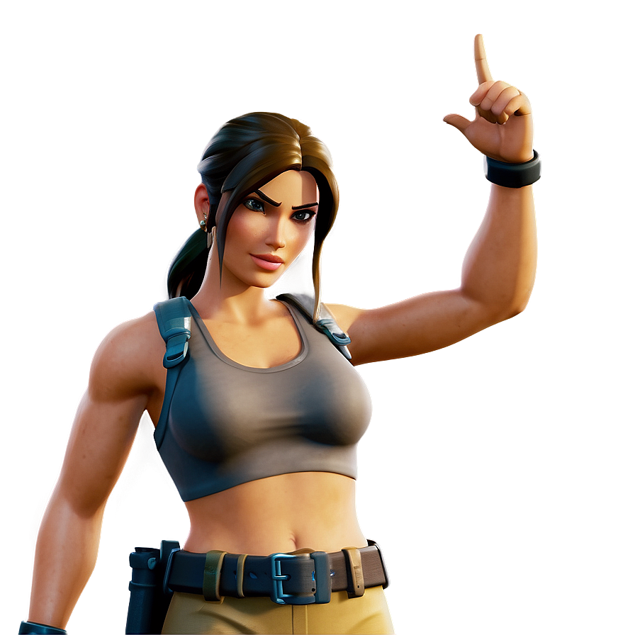 Lara Croft Fortnite Hidden Emote Png 06282024 PNG image