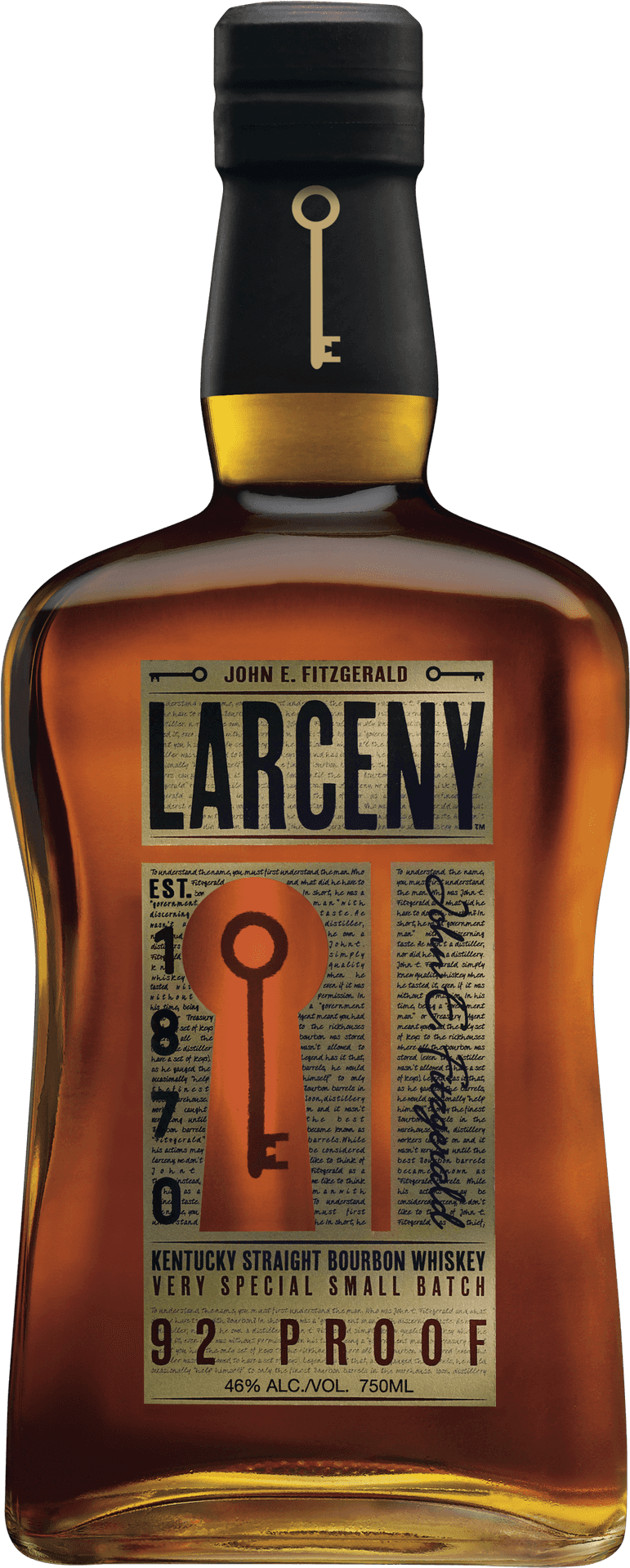 Larceny Bourbon Whiskey Bottle PNG image