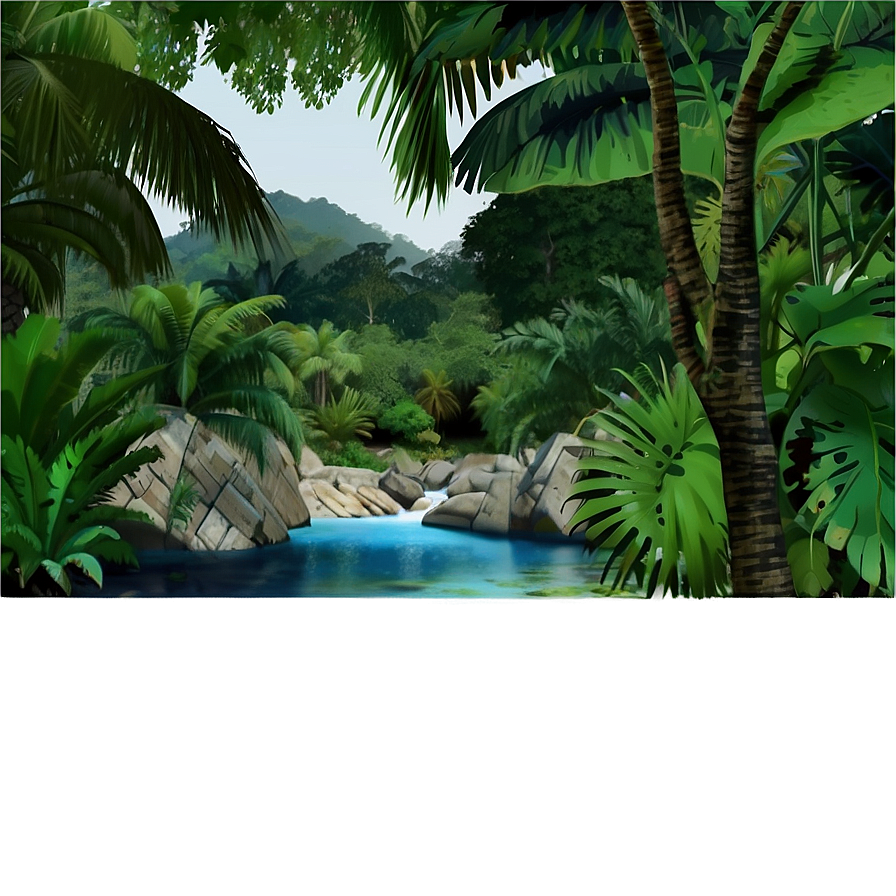 Large Lush Jungle Png 06252024 PNG image