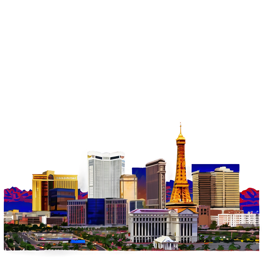 Las Vegas Skyline From Above Png 06252024 PNG image