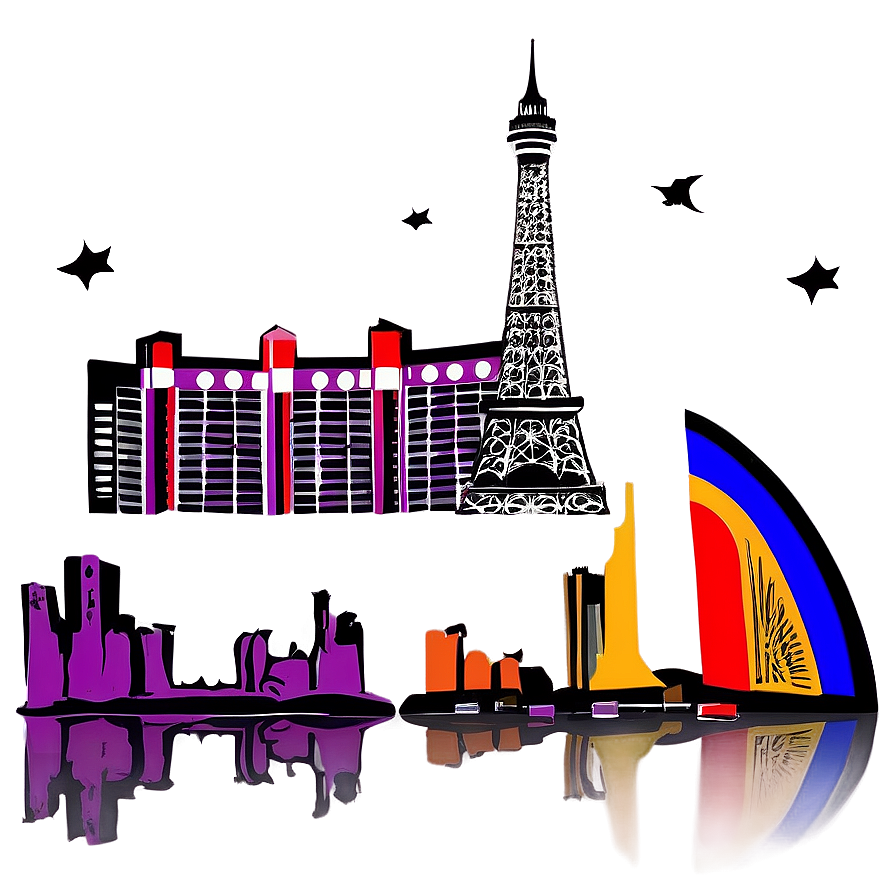 Las Vegas Skyline Night View Png Bbq77 PNG image