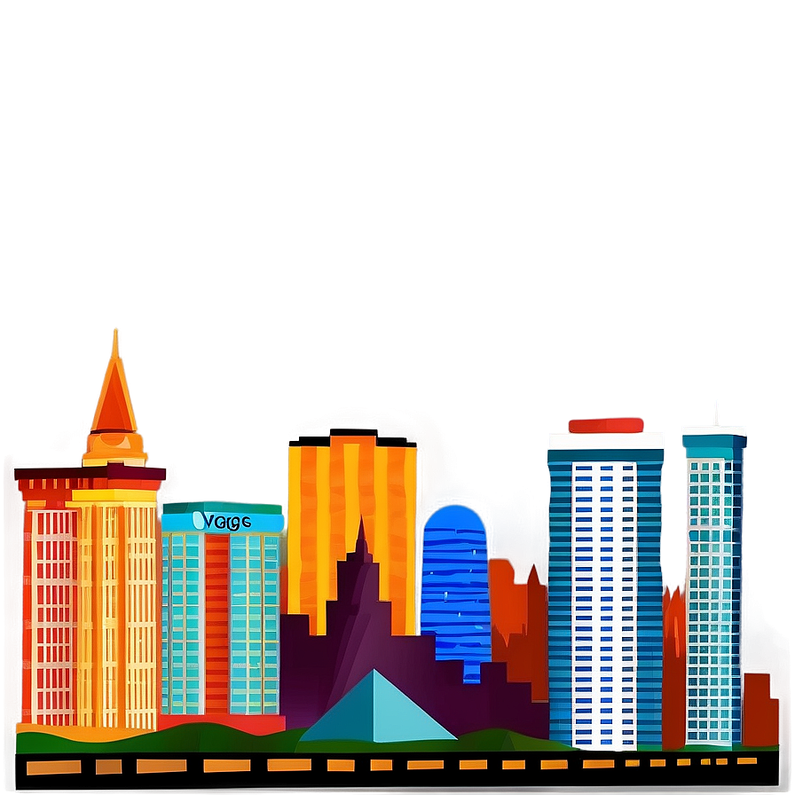 Las Vegas Skyline With Strip Png Ajx49 PNG image