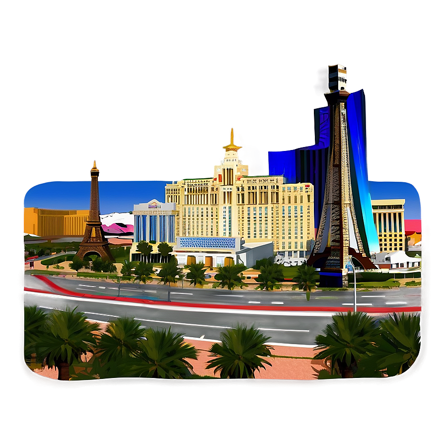 Las Vegas Skyline With Sun Png Iay29 PNG image