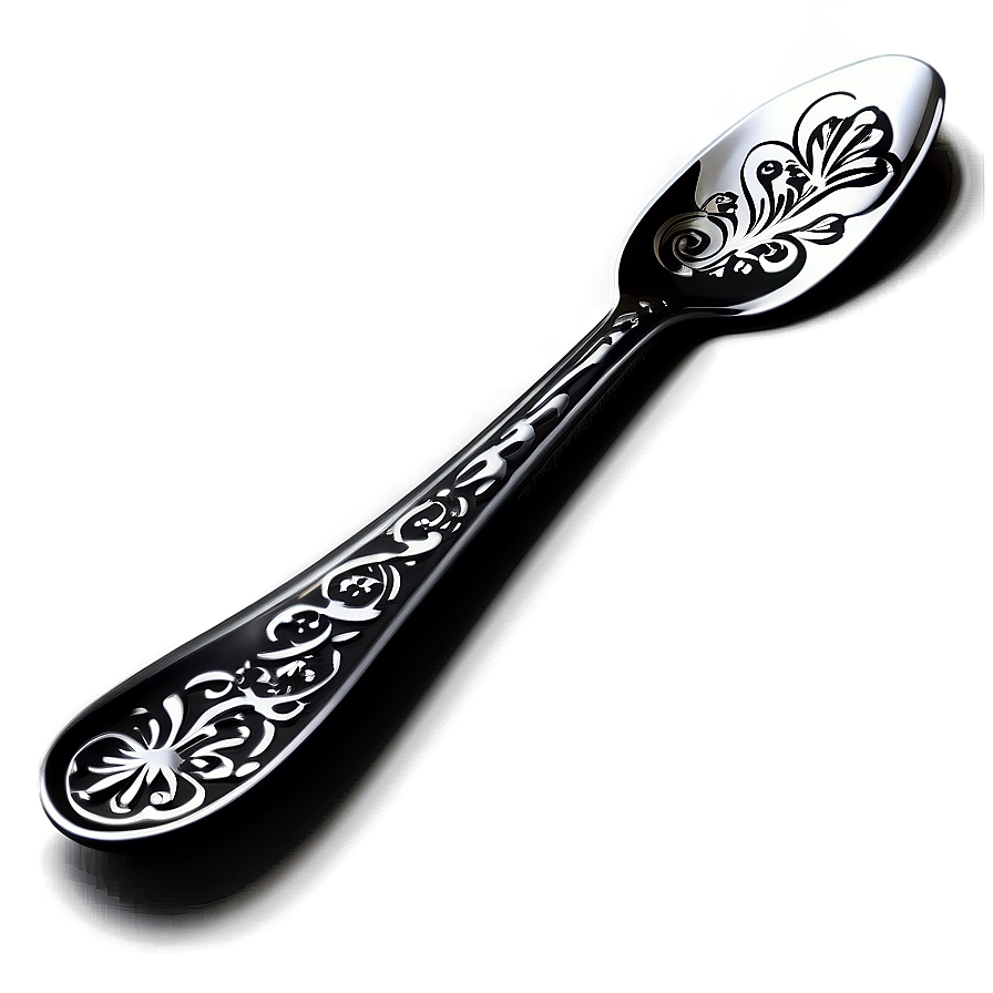 Laser Etched Teaspoon Png 06252024 PNG image