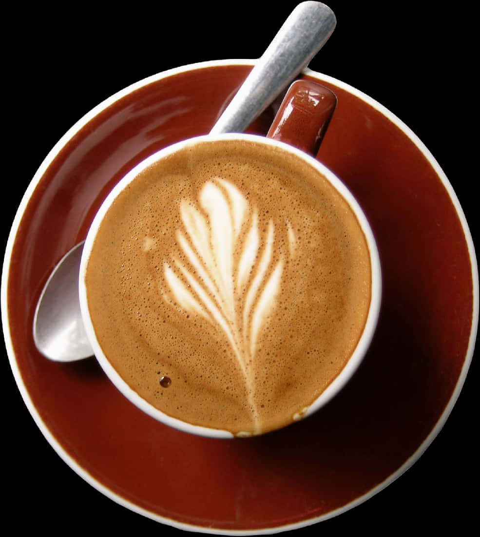 Latte Art Coffee Cup PNG image
