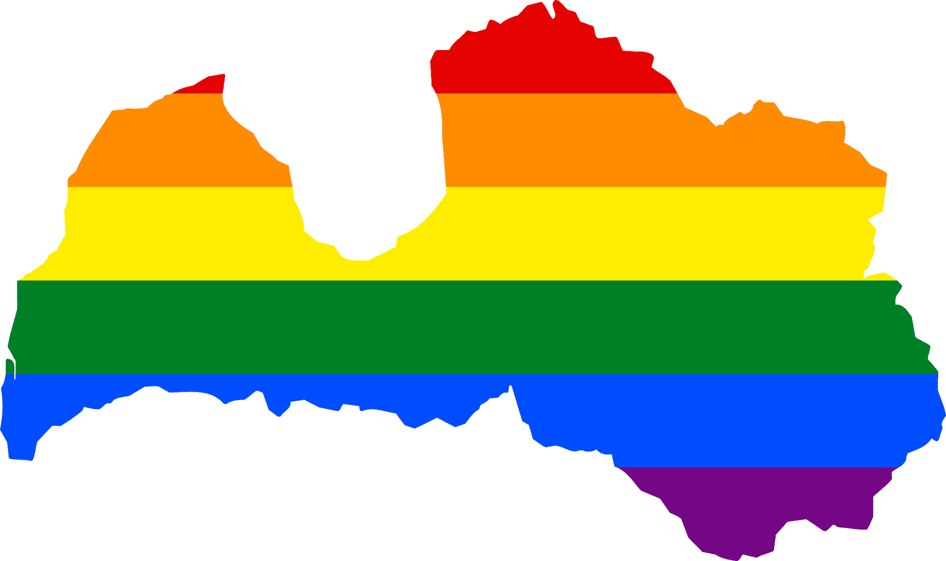 Latvia Outline Rainbow Colors PNG image