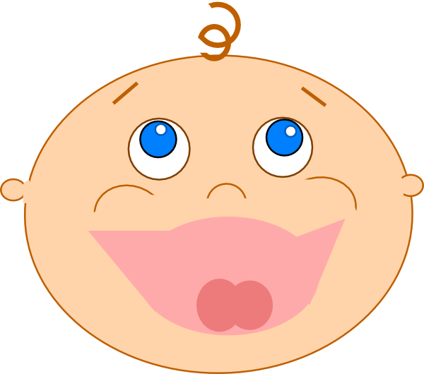 Laughing Baby Face Ornament PNG image