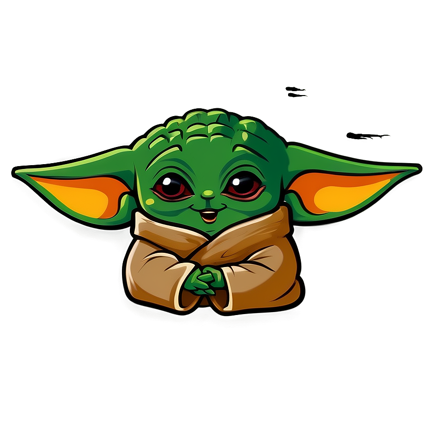 Laughing Baby Yoda Cartoon Png 06252024 PNG image