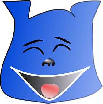 Laughing Blue Emoji Graphic PNG image