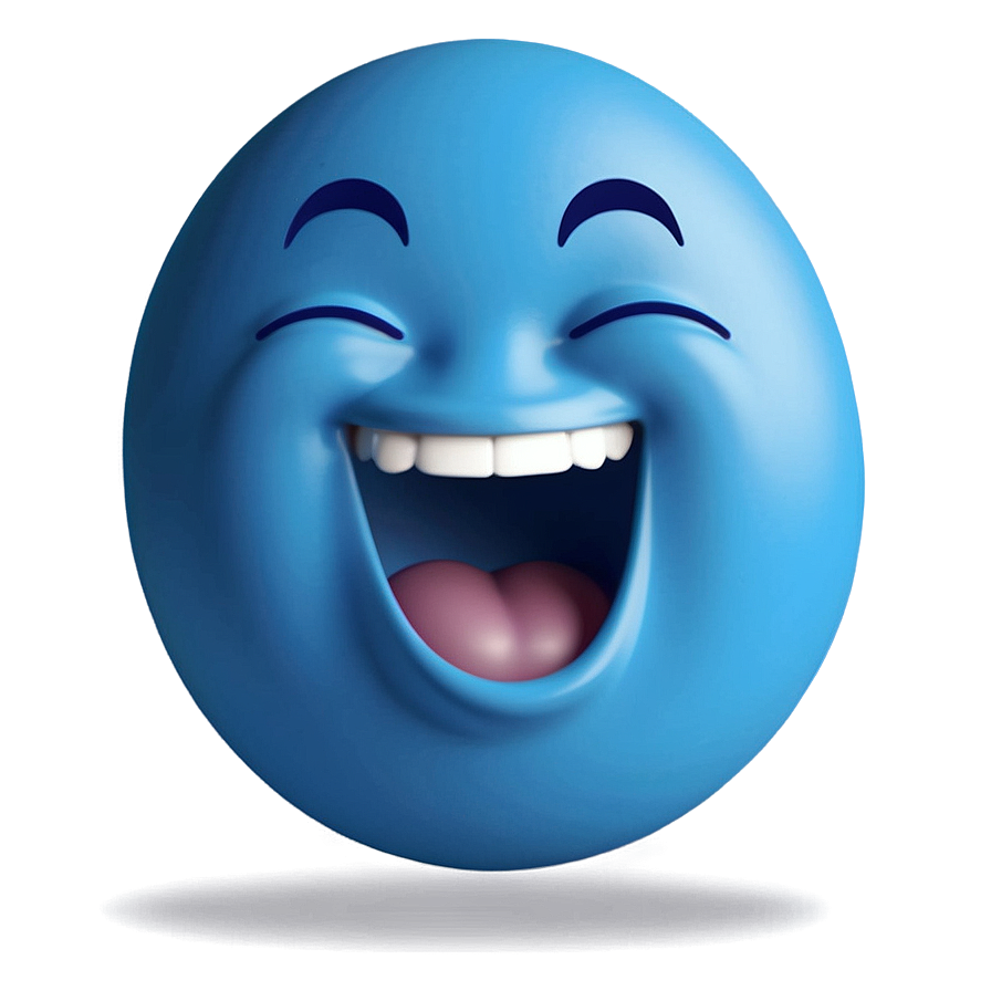 Laughing Blue Emoji Png Xqp35 PNG image