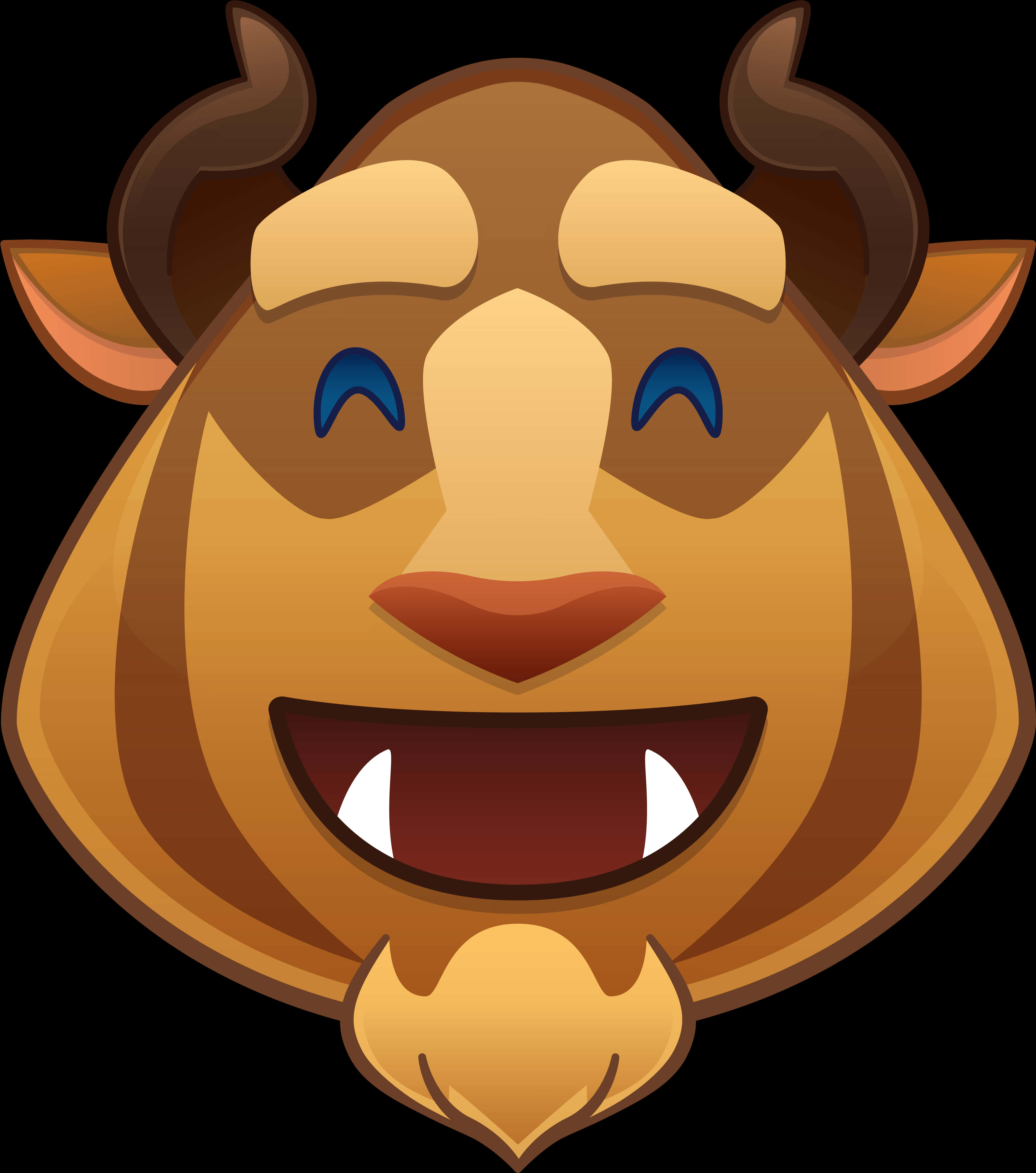 Laughing_ Brown_ Bull_ Emoji.png PNG image