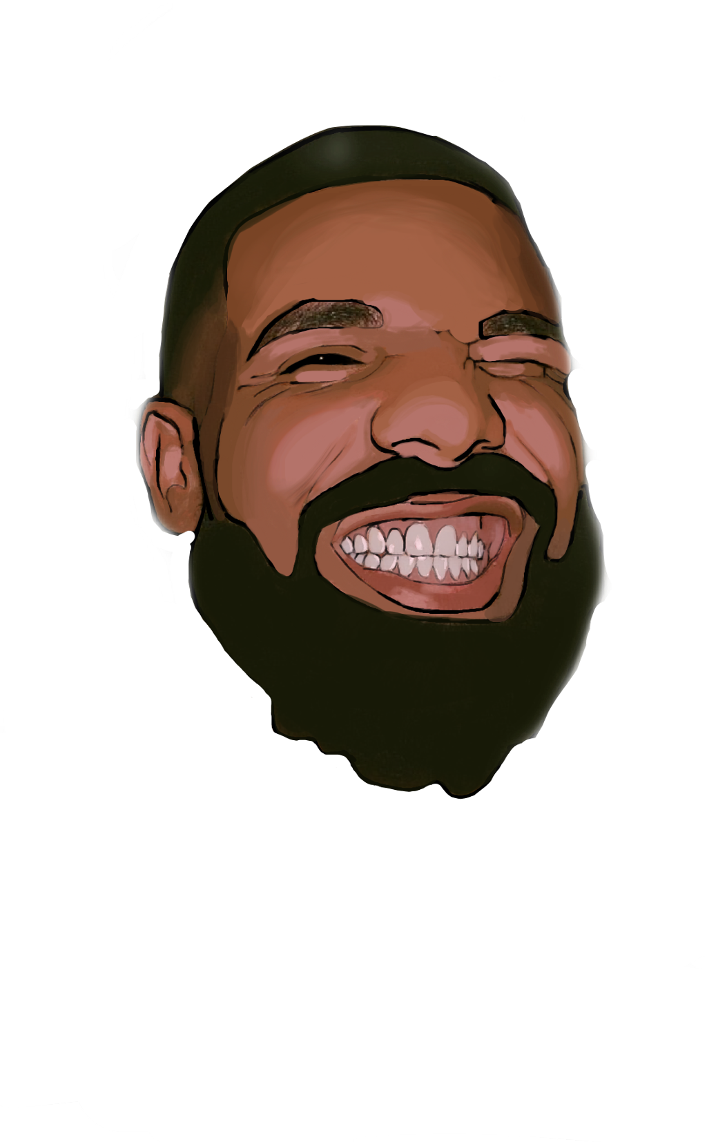 Laughing Caricature Drake Illustration PNG image