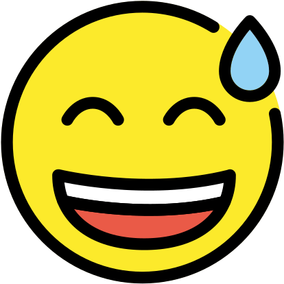 Laughing Emoji With Sweat Drop.png PNG image