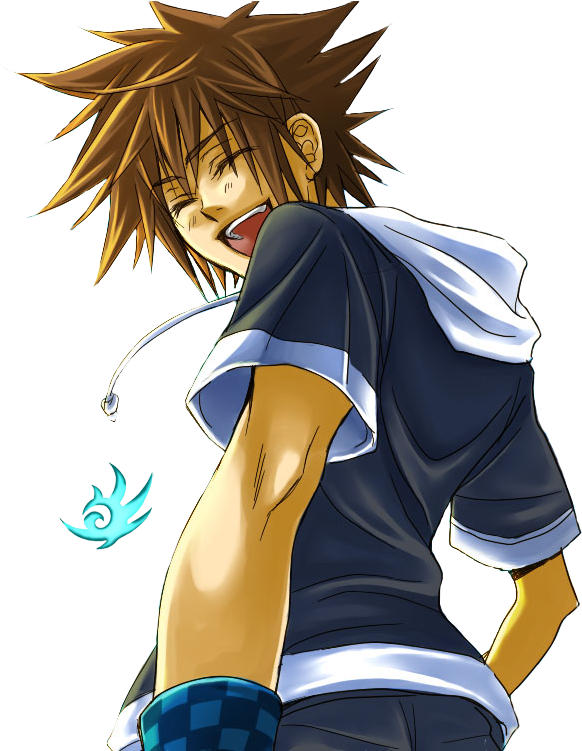 Laughing Sora Kingdom Hearts Artwork PNG image