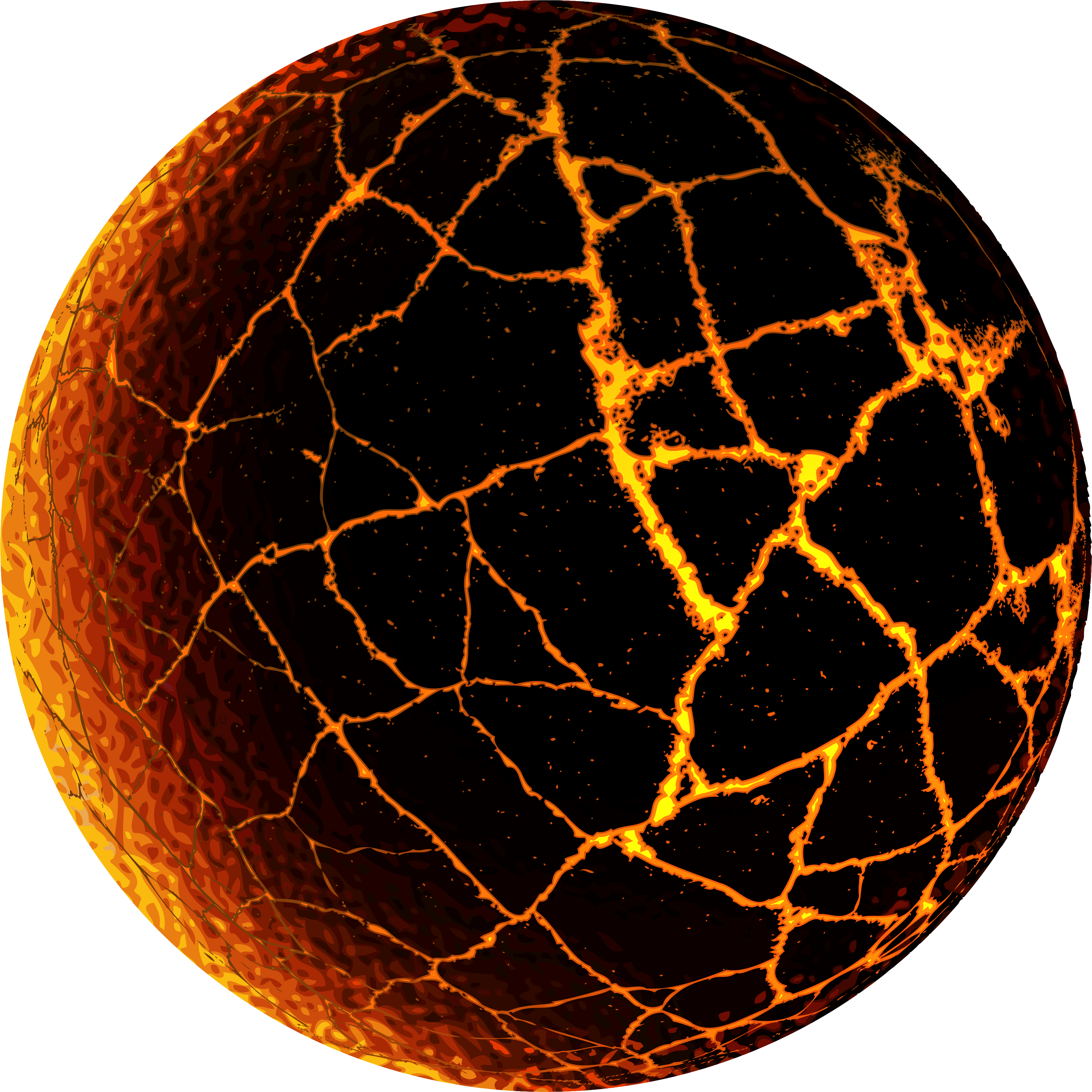 Lava Planet Cracked Surface PNG image
