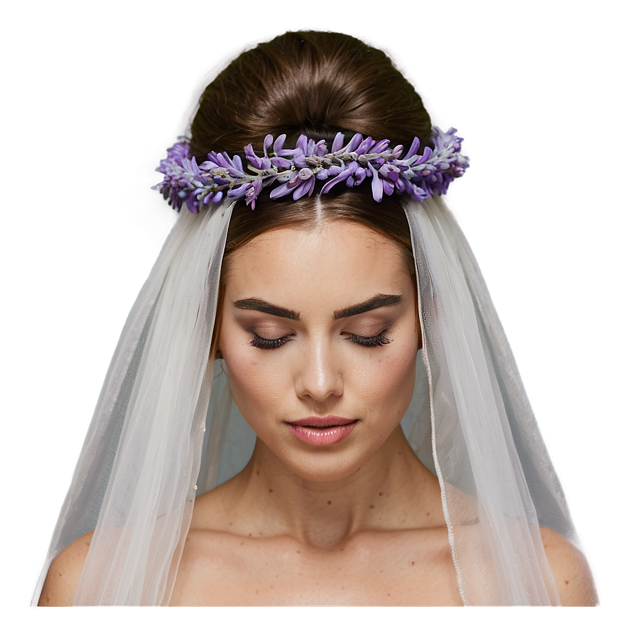 Lavender Bridal Headpiece Png 05062024 PNG image