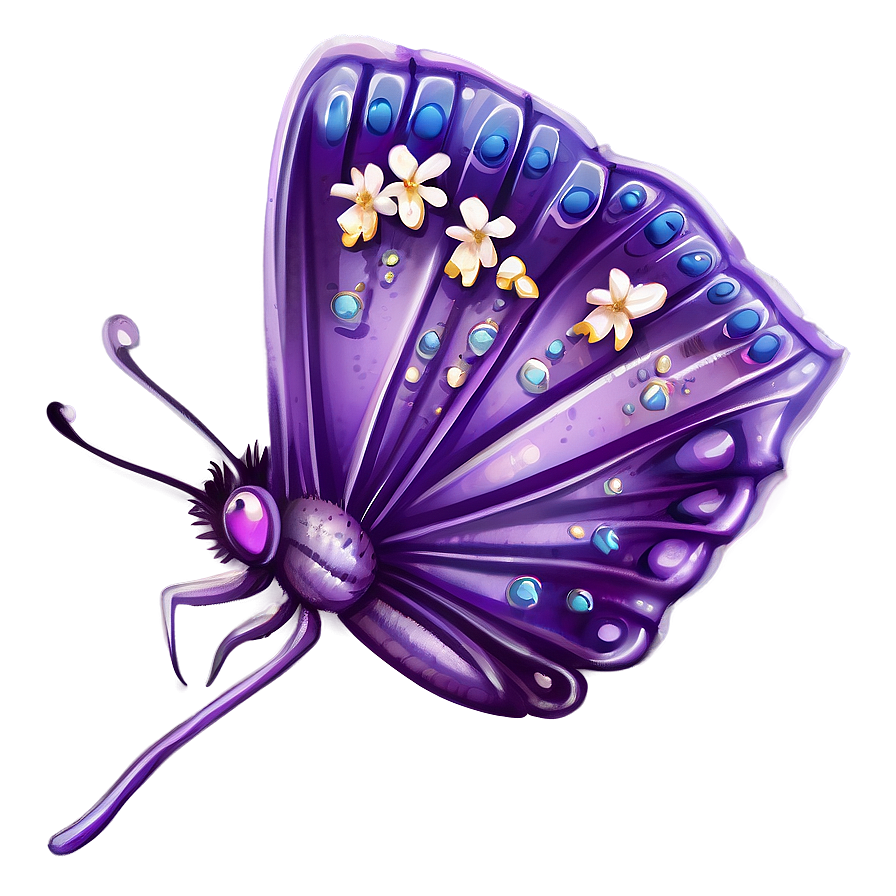 Lavender Butterfly Illustration Png Oan PNG image
