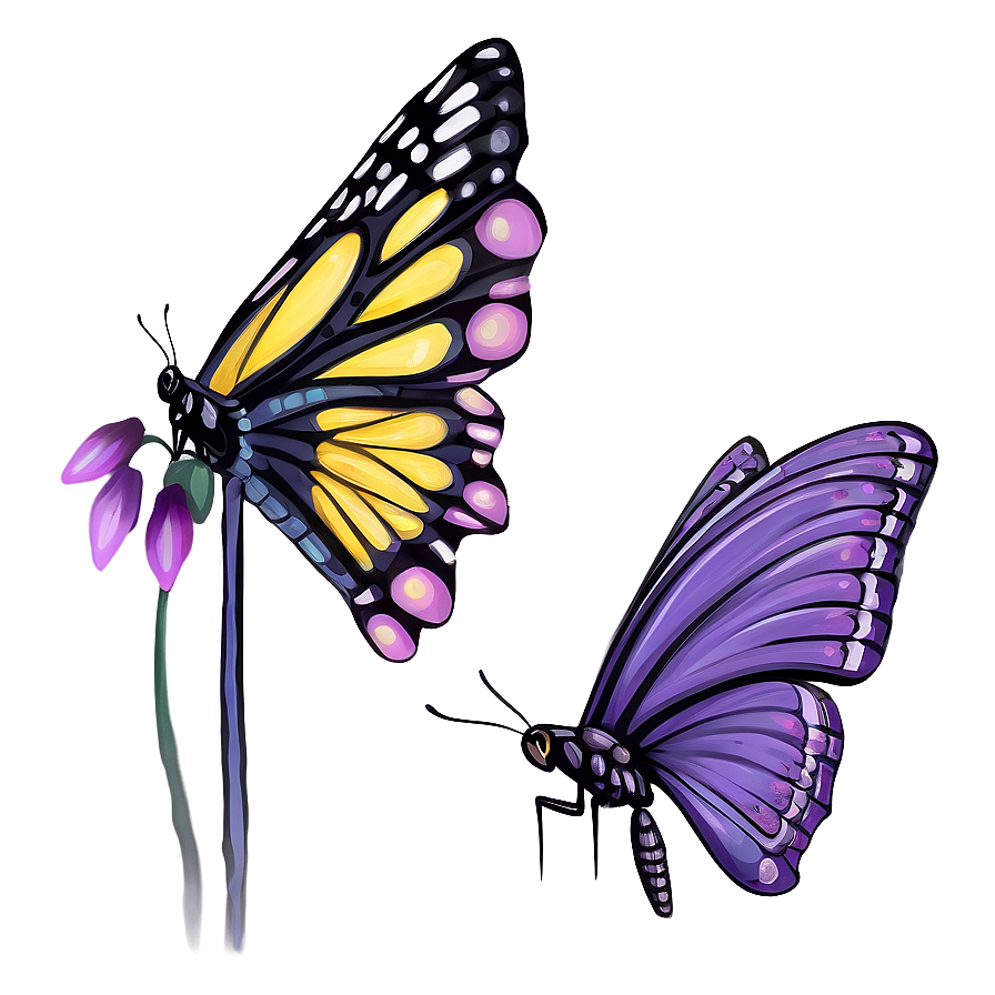 Lavender Butterfly Illustration Png Tcu17 PNG image