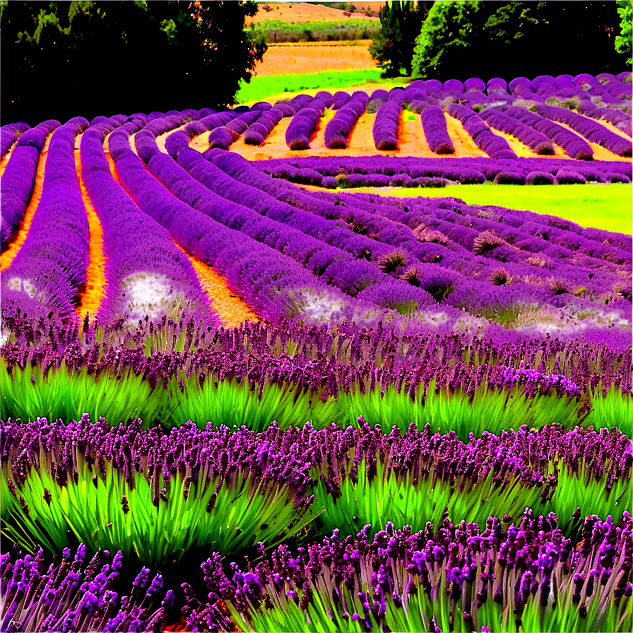 Lavender Farm Landscape Png 06132024 PNG image