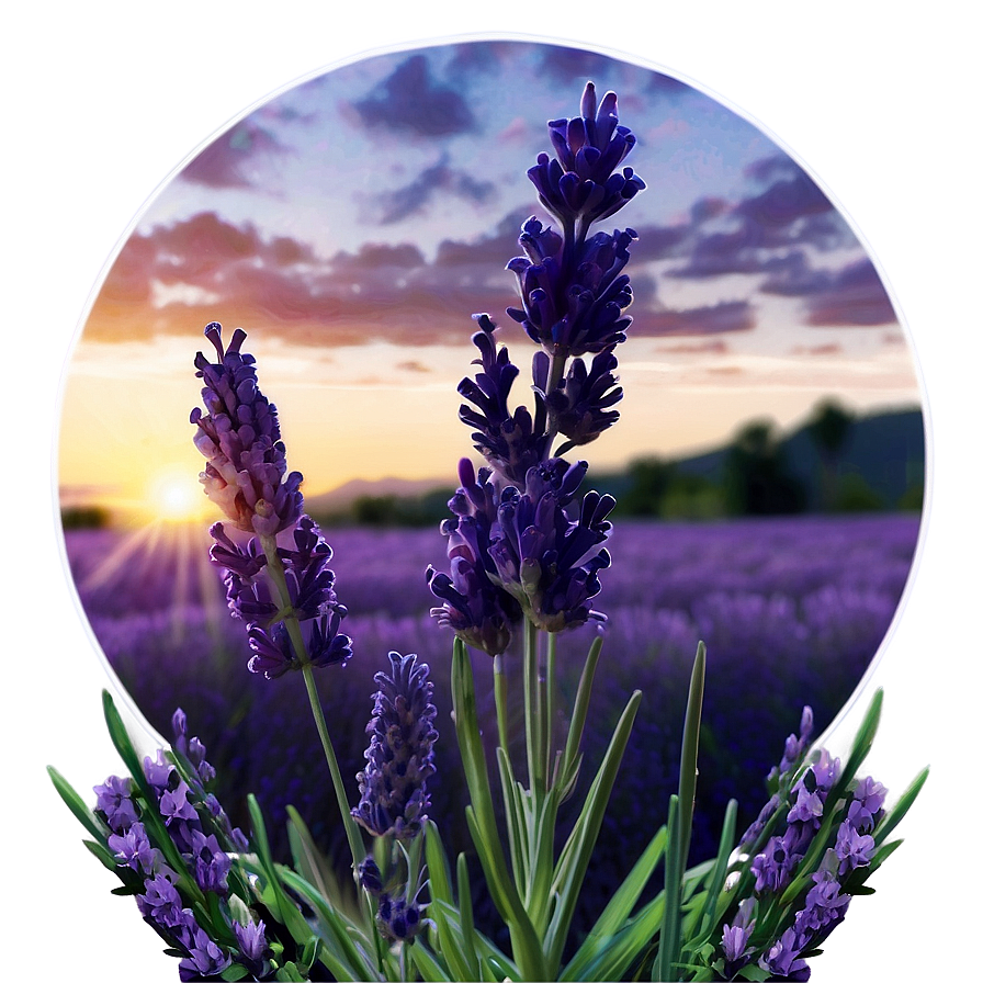 Lavender Field At Sunrise Photo Png Dqv PNG image