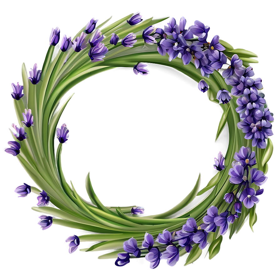 Lavender Flower Wreath Png 06132024 PNG image