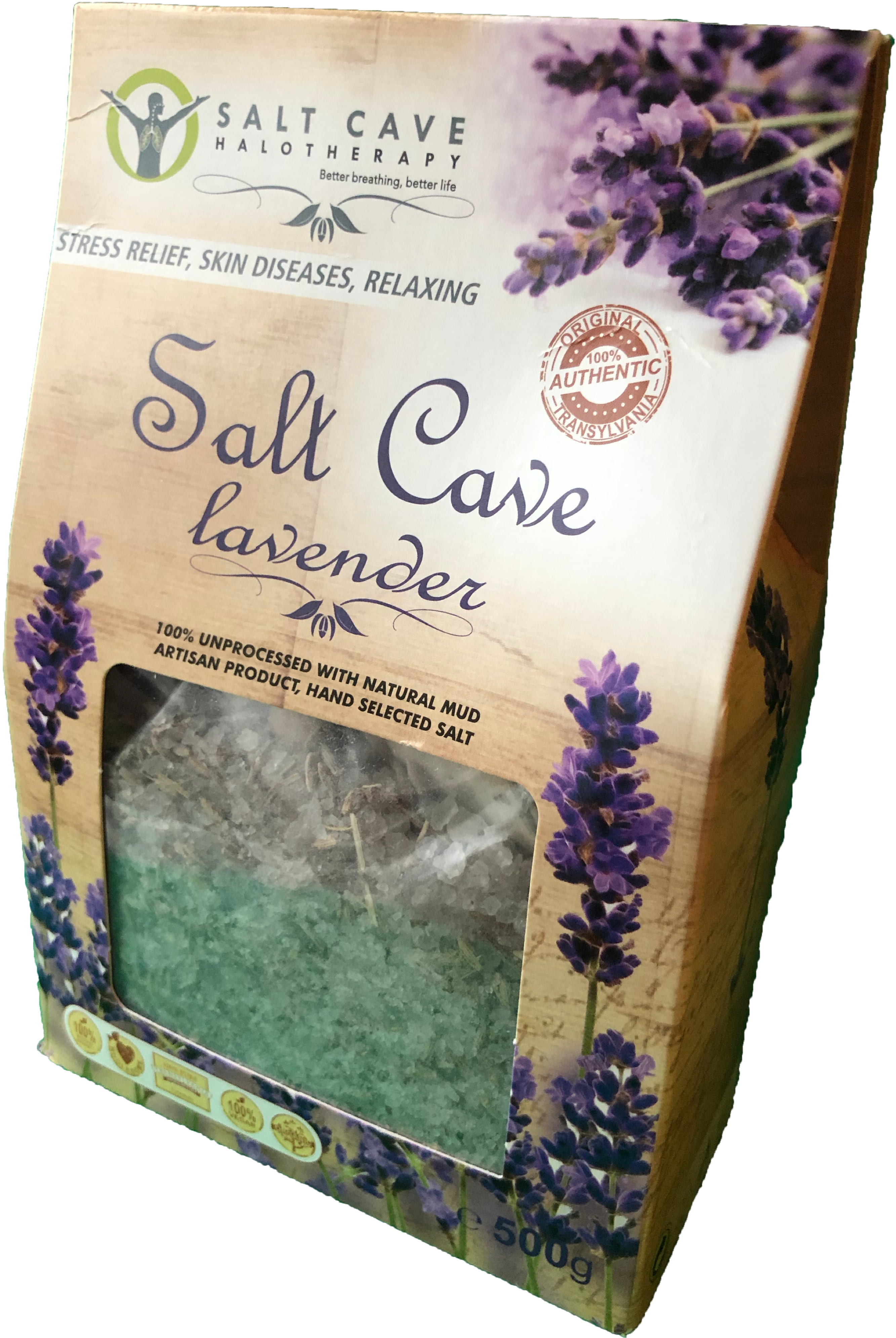 Lavender Scented Salt Therapy Product500g PNG image