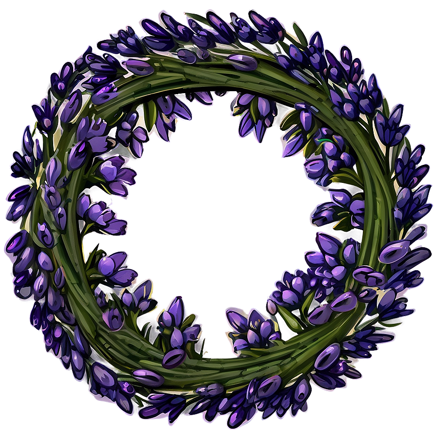 Lavender Wreath Circle Png 05062024 PNG image