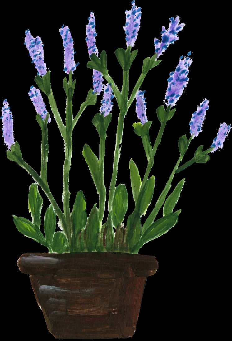 Lavenderin Terracotta Pot Illustration PNG image