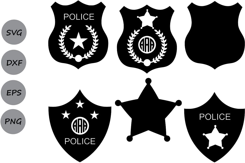 Law Enforcement Badges Vector Set PNG image