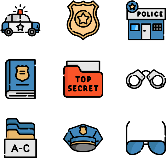 Law Enforcement Icons Set PNG image