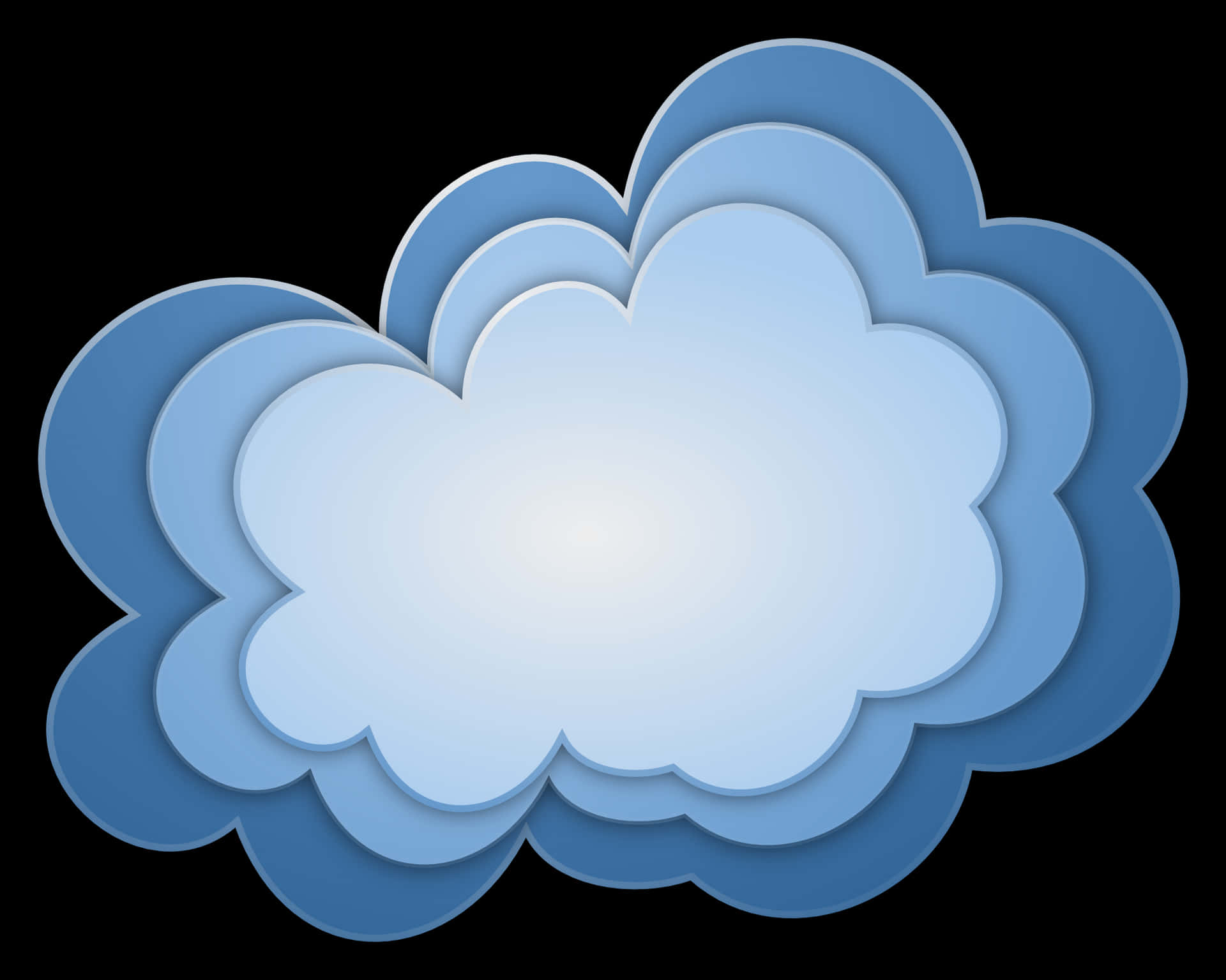 Layered Cloud Graphic PNG image