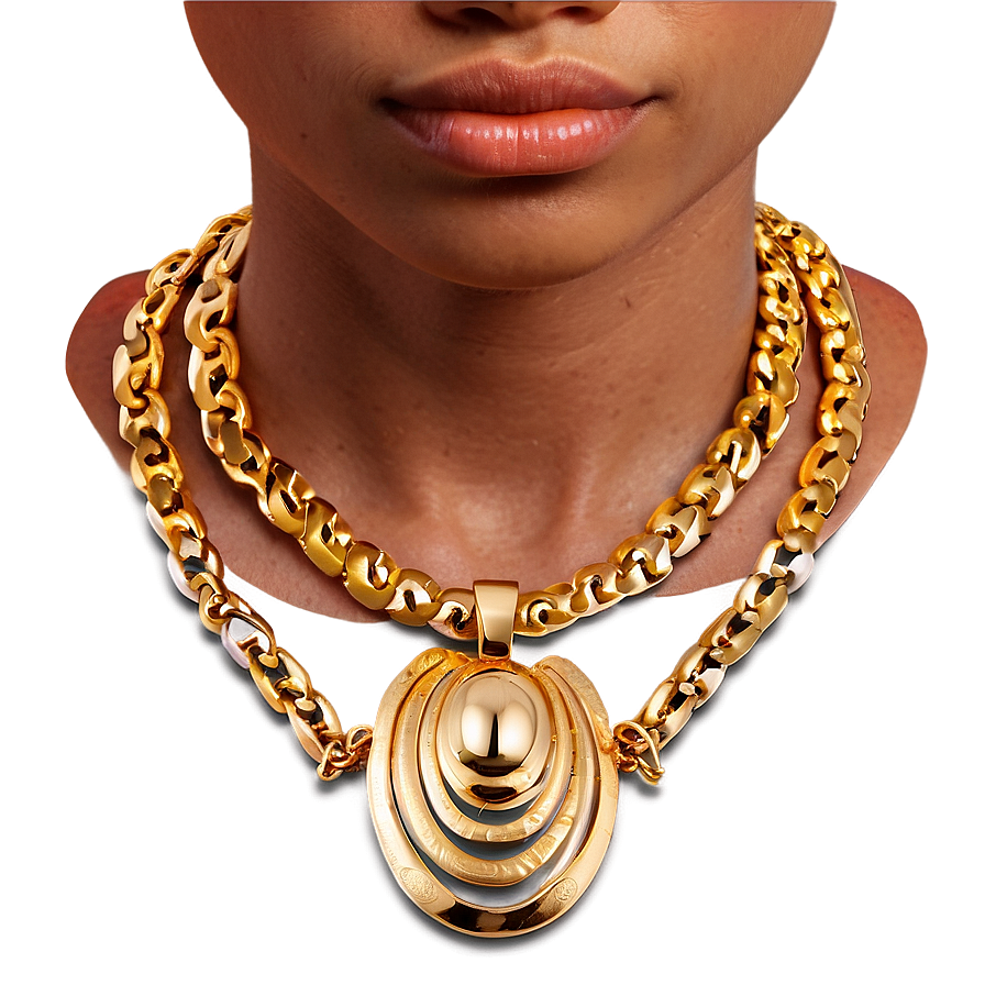 Layered Gold Necklace Png Eln PNG image