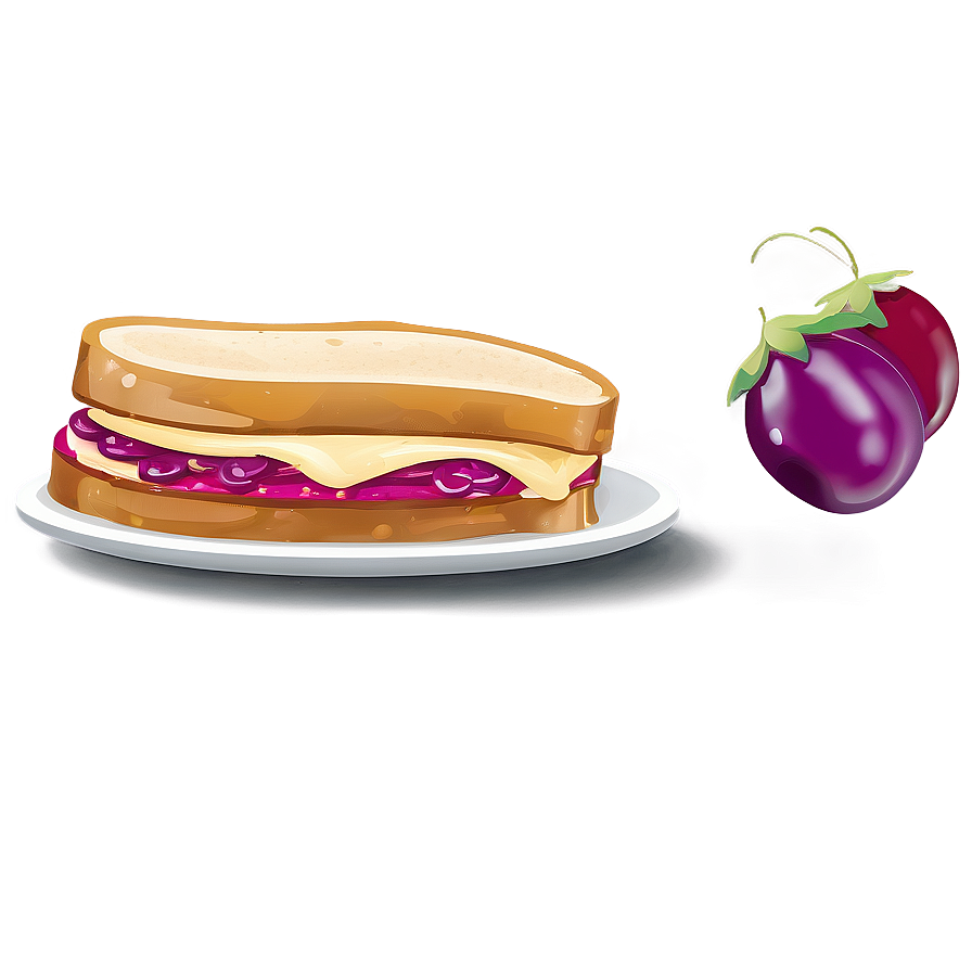 Layered Pb&j Sandwich Png 06282024 PNG image