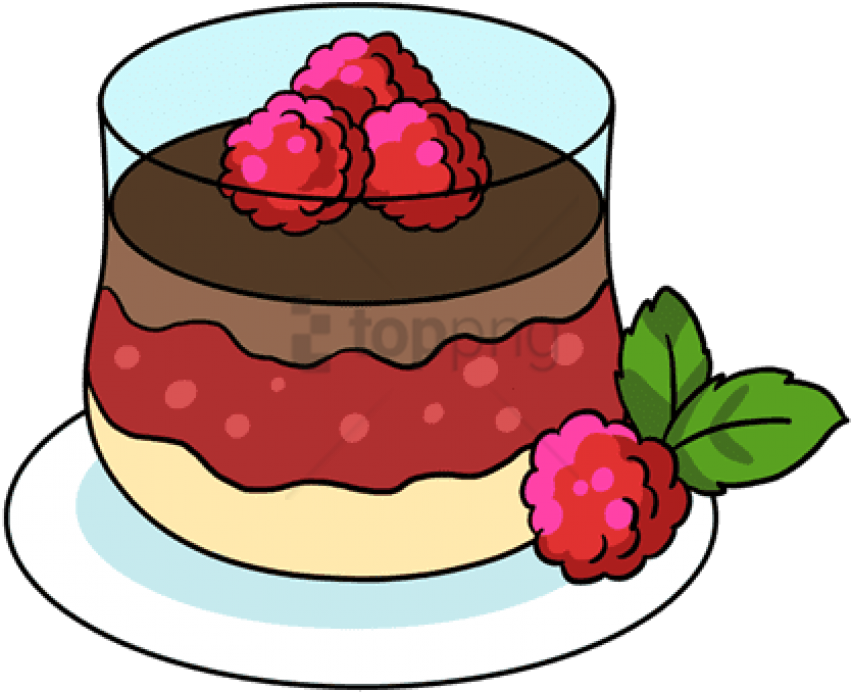 Layered Raspberry Mousse Cake Illustration PNG image