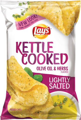 Lays Kettle Cooked Olive Oil Herbs Chips Package PNG image