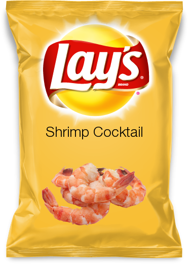 Lays Shrimp Cocktail Flavor Chips Package PNG image