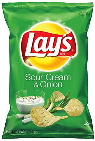 Lays Sour Creamand Onion Chips Package PNG image