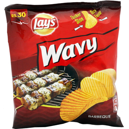 Lays Wavy Barbeque Flavor Packet PNG image