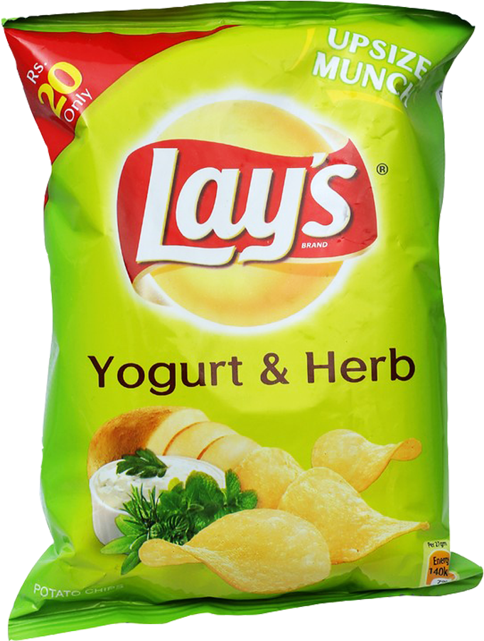 Lays Yogurt Herb Chips Package PNG image