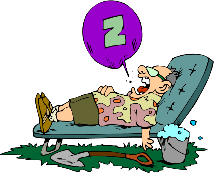 Lazy Gardener Nappingon Lawn Chair PNG image