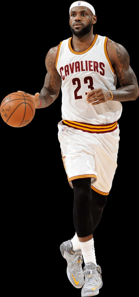 Le Bron Cavaliers Action Shot PNG image