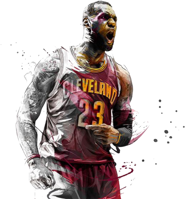Le Bron Cleveland Cavaliers Artwork PNG image