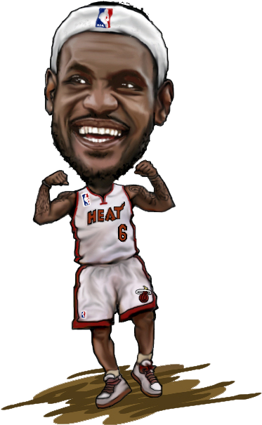 Le Bron Heat Cartoon Caricature PNG image