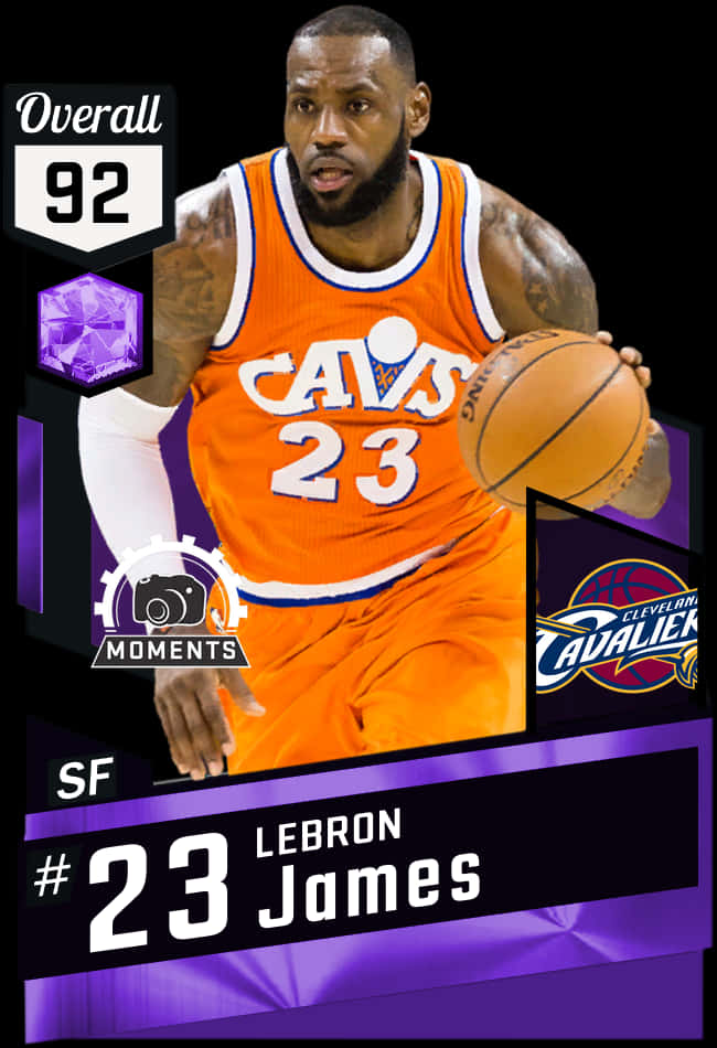 Le Bron James Cavaliers Card Design PNG image