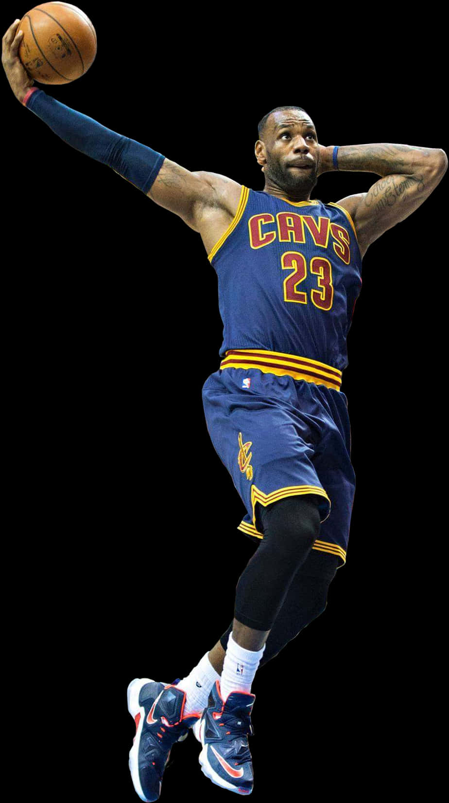 Le Bron James Cleveland Cavaliers Dunk Action PNG image