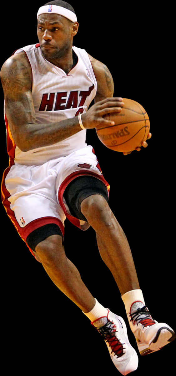 Le Bron James Miami Heat Action Shot PNG image