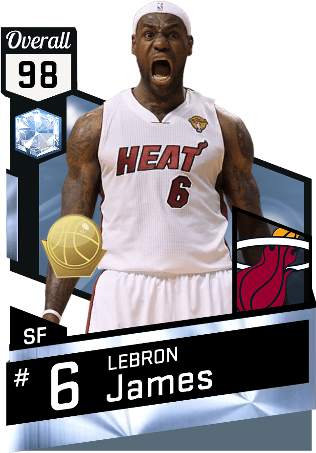 Le Bron James Miami Heat Card98 Overall PNG image